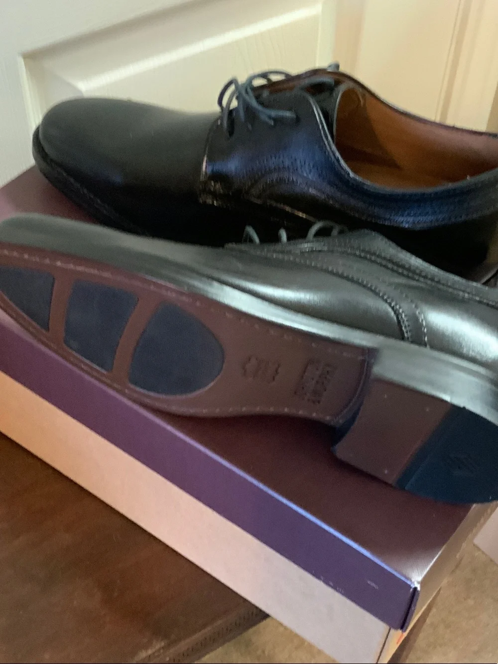 Johnston & Murphy Black Leather Plain-toe DANRIDGE 158011